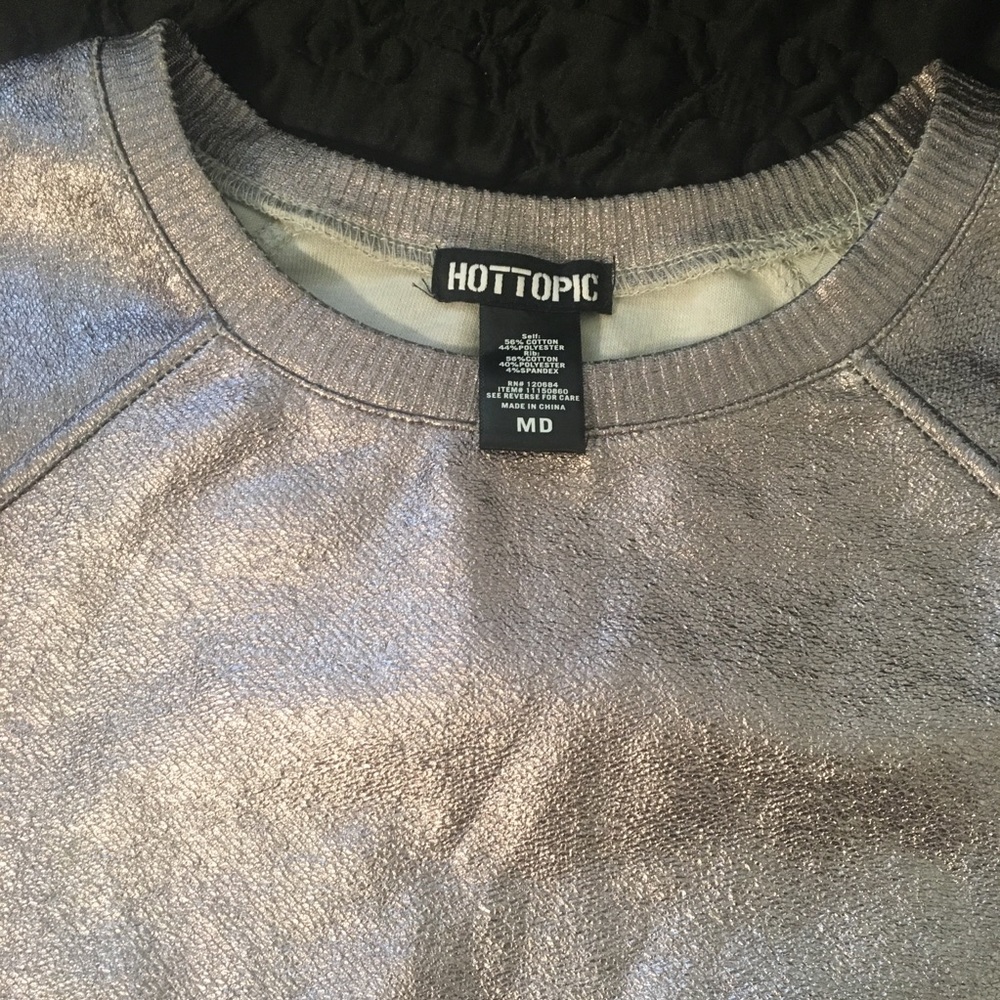 Hot Topic Pewter/dark silver sweatshirt. - Picture 2 of 5